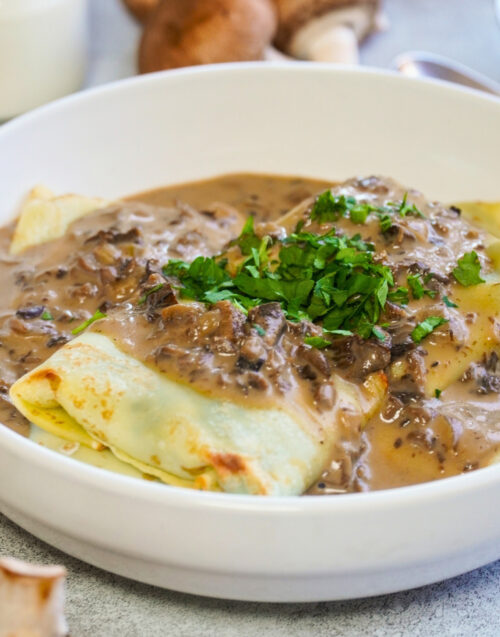 Crepe de Pollo Champiñones y Hongos de Pino congelado Bocado